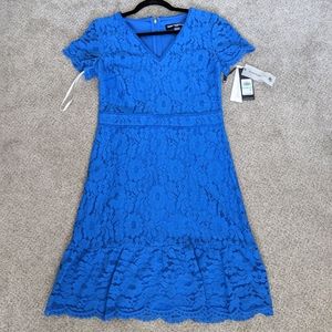 NWT Karl Lagerfeld blue shift short sleeve dress
